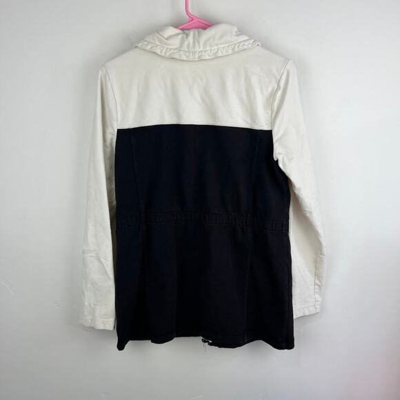 T by Talbots black and white color block full zip light weight jacket size small - Picture 5 of 8